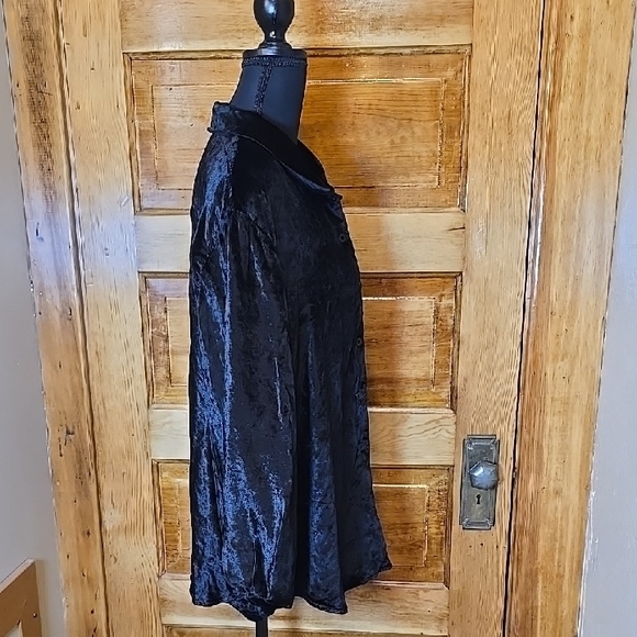 Elisabeth by Liz Claiborne Black Velvet Button Down Shirt 18 - Picture 4 of 5